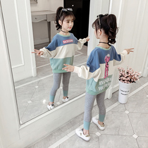 Girl set foreign style autumn clothes 2021 New Tide childrens clothing girls sports clothes spring and autumn childrens clothes two sets