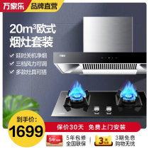 Wanjiale AT011 smoke stove set European range hood gas stove household natural gas liquefied gas flagship store