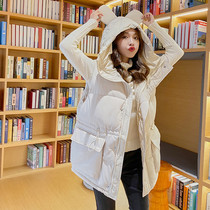 Down Cotton Waistcoat Lady Autumn Winter 2021 New Outwear Vest Large Yard shoulder Euro Cargo Foreign Air Waistcoat Jacket