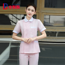 Nurse uniform split suit summer short-sleeved female round neck work clothes ICU internship student dental beauty salon Moon dress