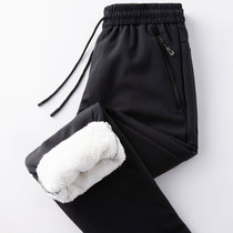 Fall and Winter Outdoor Pants Men and Women plus thickening warm shell pants Waterproof Lamb Lamb Golden Mountain Cover