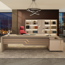 Fashion boss table light luxury desk simple modern president Chairman big class Manager Office table and chair combination