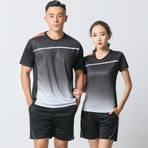 Spring and summer quick-drying half-sleeve table tennis shirt round neck badminton suit sports suit men and women short sleeve t-shirt printed lettering
