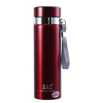 Large capacity 304 stainless steel 1000m retro warm Cup double layer thick mens Tea Cup 1L car leak proof Cup