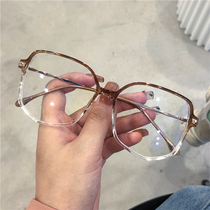 Retro glasses frame female anti-blue radiation Korean version of the tide can be equipped with myopia degree protection plain lens eye frame