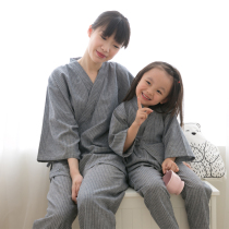 Hong Kong trendy brand ins womens autumn and winter Japanese pajamas Cotton striped home clothes Trousers Hanfu pajamas Parent-child clothes