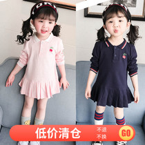 2018 children dress girl dress girl dress spring autumn 01-2-3-4 year old female baby acrobae dress full cotton boy skirt Korean version