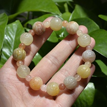 3# Natural Xinjiang Gobi Jade Bracelet Mens and womens color turtle back bracelet