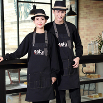 Milk tea bread hotpot restaurant western food waiter overalls canvas neck apron cafe front desk cashier uniform