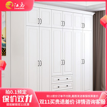 Master bedroom solid wood particle board wardrobe against the wall multifunctional European-style modern minimalist Nordic secondary bedroom with drawer storage