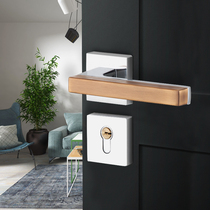 American interior bedroom door lock yellow bronze door handle Nordic door lock household modern simple silver door lock