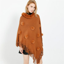 Autumn wind hooded fur collar tassel shawl lads the lagoon