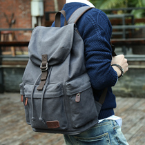 New canvas backpack mens backpack Tide brand light leisure travel bag super large capacity computer bag student bag