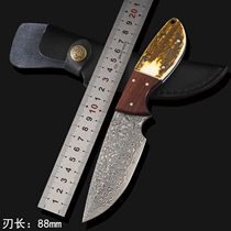 Damascus Steel Knife Field Courtson Sharp Knife Straight Knife Small Knife Outdoor Tactical Special Soldier Knife Body Knife-Proof Small Knife