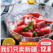 Xinjiang Japanese Phnom Penh salad bowl Roasted grass glass bowl Transparent fruit fishing bowl Household dessert bowl