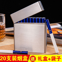 Original gentleman creative 20-pack 304 stainless steel cigarette case personality clamshell ultra-thin mens portable incense box lettering