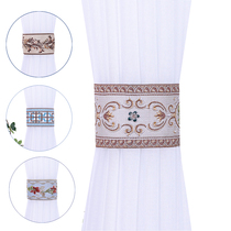 Eurostyle Cubic wide home fabric Curtains Strap curtains Buttoned Gold Side Living-room Bedroom Villa A Pair of clothes