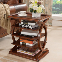American sofa side few solid wood simple modern corner few magazine shelves Living room removable side cabinet locker corner machine