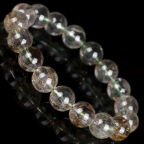 48 6g 12 5mm fantasy rare high-quality vitreous Shunfa Green hair Crystal Crystal Ball bracelet