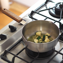 The value is absolutely spot ambai Koizumi Makoto stainless steel aluminum three-layer bottom wooden handle Japanese-style household snow pan milk pan