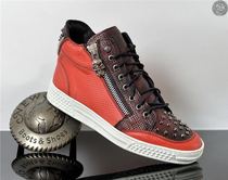 NewRock new zipper short tube leather comfortable skull rivets contrast color casual high-top board shoes PS039-S20