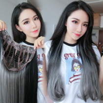 Wig female long curly hair Big wavy long long straight hair Net red cute U-shaped half head cover hair patch fluffy natural
