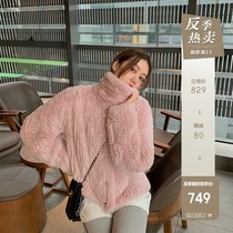 CC fur 2020 new imported slim Rex Rabbit Fur Coat female winter young pink hair short