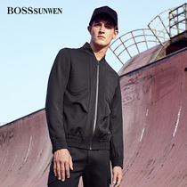 BOSSsunwen Mens 2020 Spring and Autumn stand-up collar baseball jacket Wild fashion casual jacket