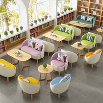 Nordic Milk Tea Shop Table And Chairs Combo Net Red Club Guests Area Leisure Negotiation Cassette Shop Reception Creative Leather Art Sofa