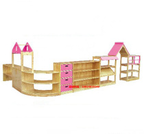 Kindergarten toy cabinet solid wood childrens storage rack area corner combination cabinet montesus teaching aids schoolbag cabinet