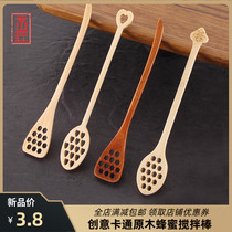 Mason new products stirring rod Cartoon Long Handle Wooden Minima Loving Coffee Honey Tea Drinking Kitchen Dining tool