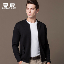 2018 New Baseball collar cardigan mens sweater spring autumn thick cotton mens coat trend