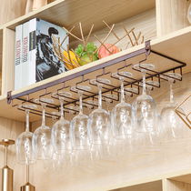 Nail-free household wine glass rack upside down European goblet rack Hanging cup rack Wine cabinet ornaments creative hanging cup rack