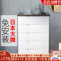 Japan Love Rieth Plastic Thickened drawer Wardrobe Childrens Room Containing Cabinet Alice Kid Lockers Five Floors