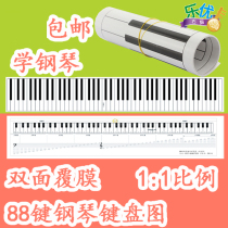 88 Key Standard 1: 1 Emulated Portable Piano Keyboard Practice Five-Line Spectrum Music Literature Wallcharting Piano