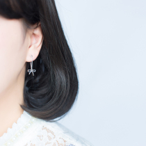 Love Rocky s925 silver bow earrings ladies fashion Moren hipster sweet literary short earrings jewelry