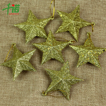 Thousand Connaught Christmas decorations Christmas pendant 5cm small five-pointed star 7cm glitter star Gold star pendant