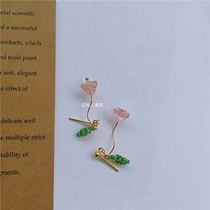Son Ensemble Retro Art Small Clear New Super Fairy Cute Pink Perpetual Raw Flowers Sweet Air Pure Silver Ear Nail No Hole Ear Clip