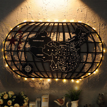 Industrial wind decoration world map wrought iron wall decoration creative Bar Cafe Wall Wall Wall decoration