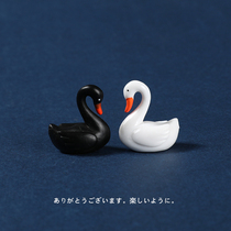 Simulation animal resin white swan model mini little swan doll duck sand table scene decoration micro landscape