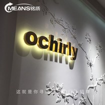 Stainless steel luminous character production logo light card custom stainless steel door head titanium gold word acrylic sign mini-character