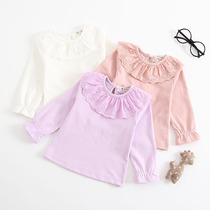 Baby autumn cotton top 369 months female baby 8 doll collar long-sleeved T-shirt Girls bottoming shirt 0-1-2 years old