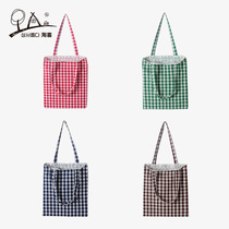 Baby Hand bag bag handbag portable out of small bag mother bag storage cloth bag fashion Plaid childrens schoolbag