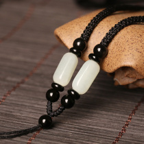 Hetian jade pendant lanyard jade pendant rope Jade padded rope Jade Jade Jade Jade Buddha sling male and female neckline rope