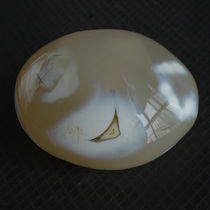 Water jade ice spirit natural ocean chalcedony play pictographic strange stone Marine agate ornaments handlebar Horse Island original stone