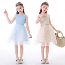 children's princess dress girl's fluffy gauze dress foreign flower host piano costume girl summer