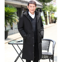 Anti-season clearance in the elderly dad fur plus velvet thickened long coat Grandpa winter long coat male