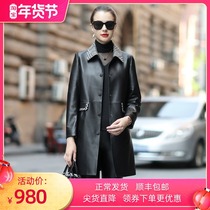 Henning Fur Coat Girl Genuine Leather Windsuit 2021 Autumn New Temperament Moms Clothing Sheep Leather Outer Cover Small