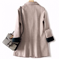 2021 new small suit womens coat Korean version of the long casual slim Joker Net red suit student spring