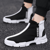 2021 new spring high-top canvas shoes Korean version of the trend of all-match mens shoes spirit guy lazy casual tide shoes